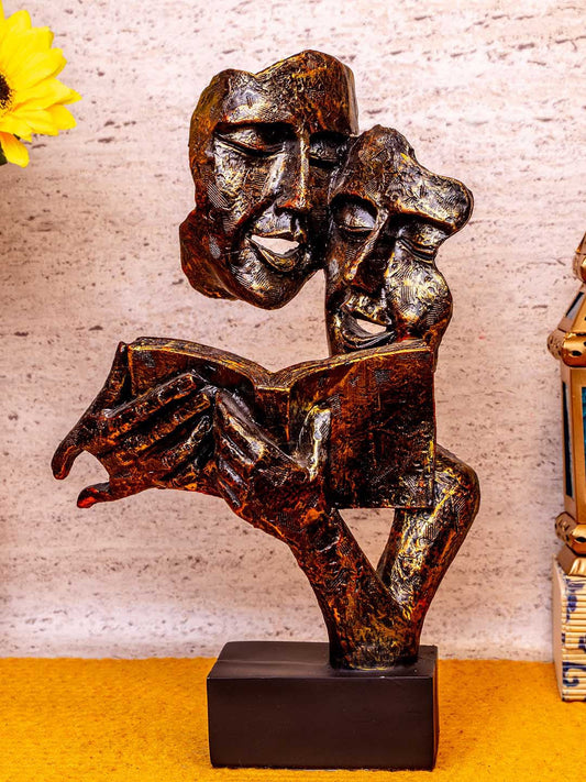 ❤️🤗Brown & Gold-Toned Human Couple Face🏆