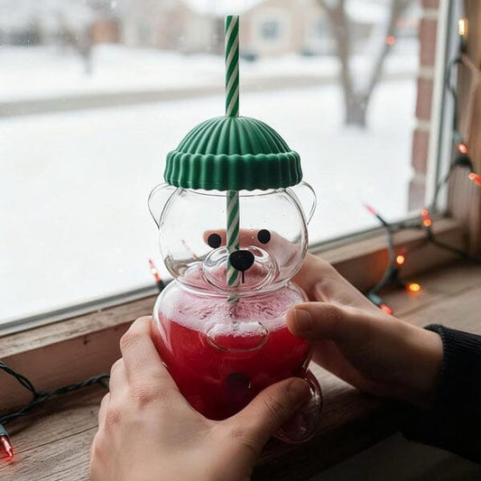 Teddy Bear Shaped 20oz Glass Tumbler 🏆