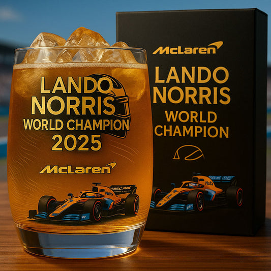 🏎🔥 Lando Norris 2025 World Champion Commemorative Glass