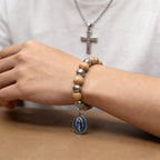 Our Lady of Mary Pendant Royal Blue Pearl Rosary Bracelet: A Wrist-Worn Reminder of Grace