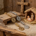 St. Benedict Stainless Steel Beaded Bracelet