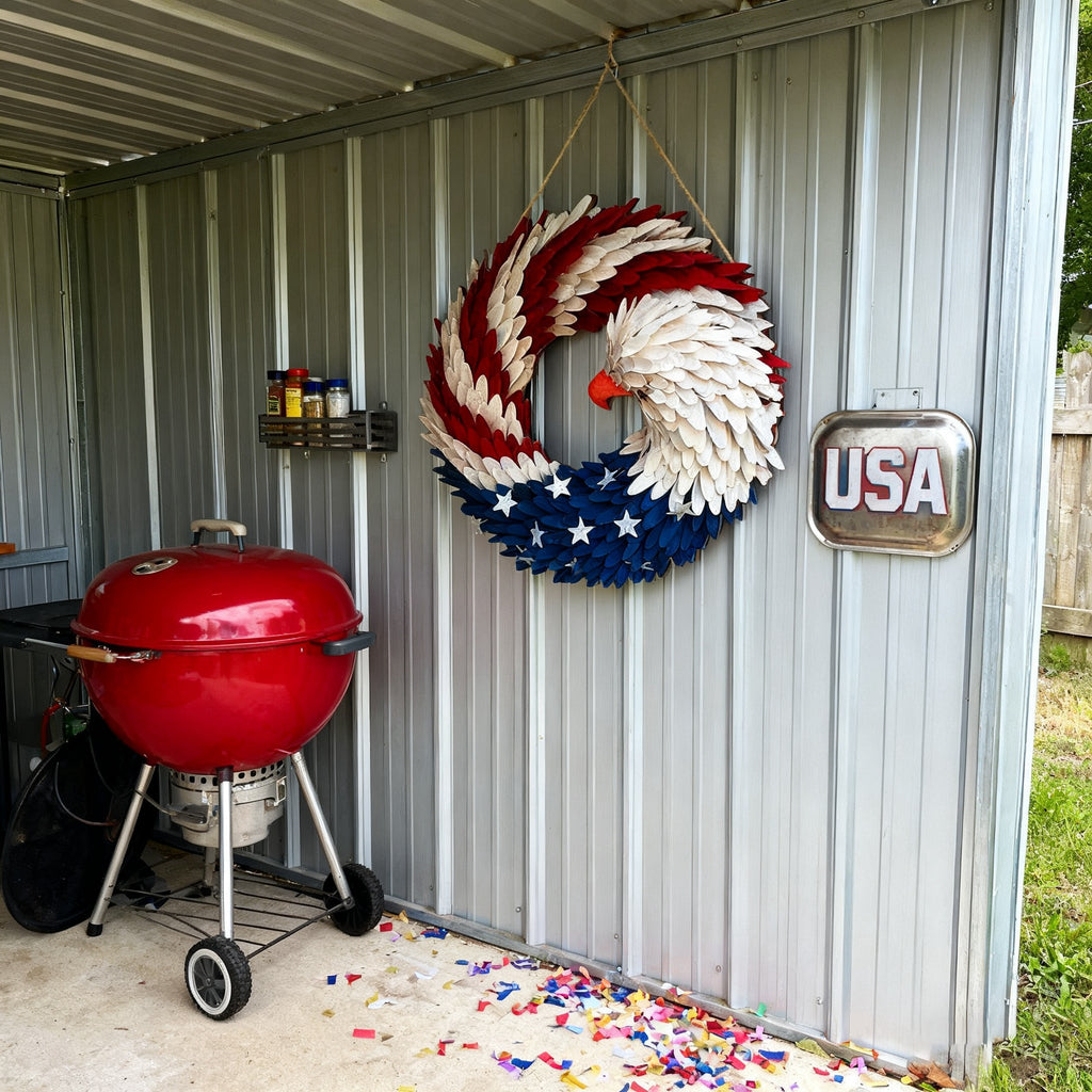 🌟 Patriotic Eagle Wooden Wreath | 4th of July Decor for Christian Homes💋