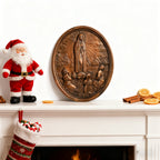 Our Lady of Fatima Wood Carving Decoration - Virgin Wall Pendant
