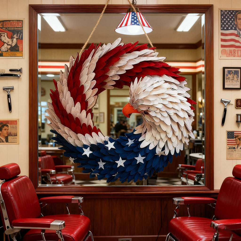 🌟 Patriotic Eagle Wooden Wreath | 4th of July Decor for Christian Homes💋