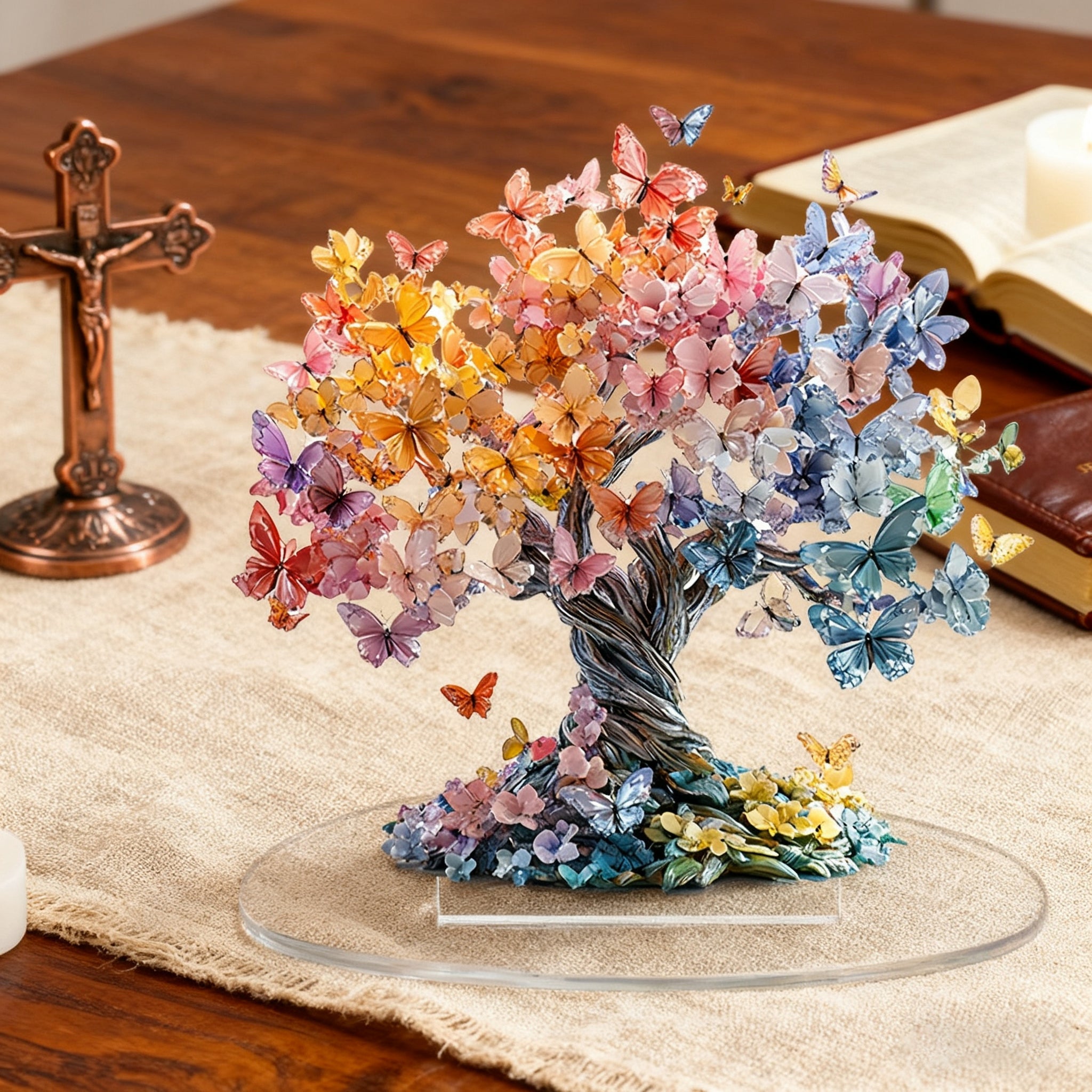 Crystal Butterfly Tree of Life | Exclusive Spiritual Decor for Christian Independent Sites