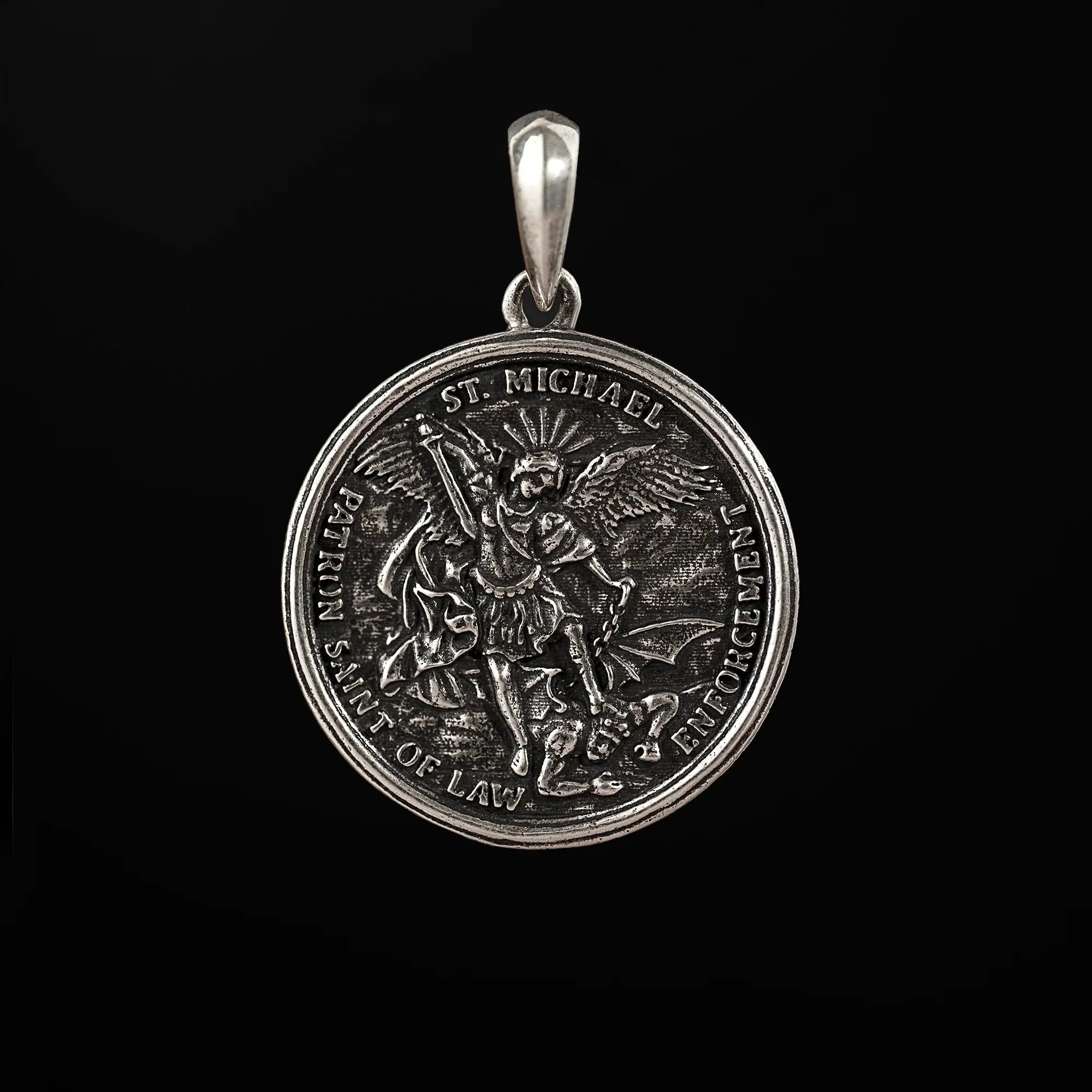 Archangel Michael S925K Silver Round Necklace