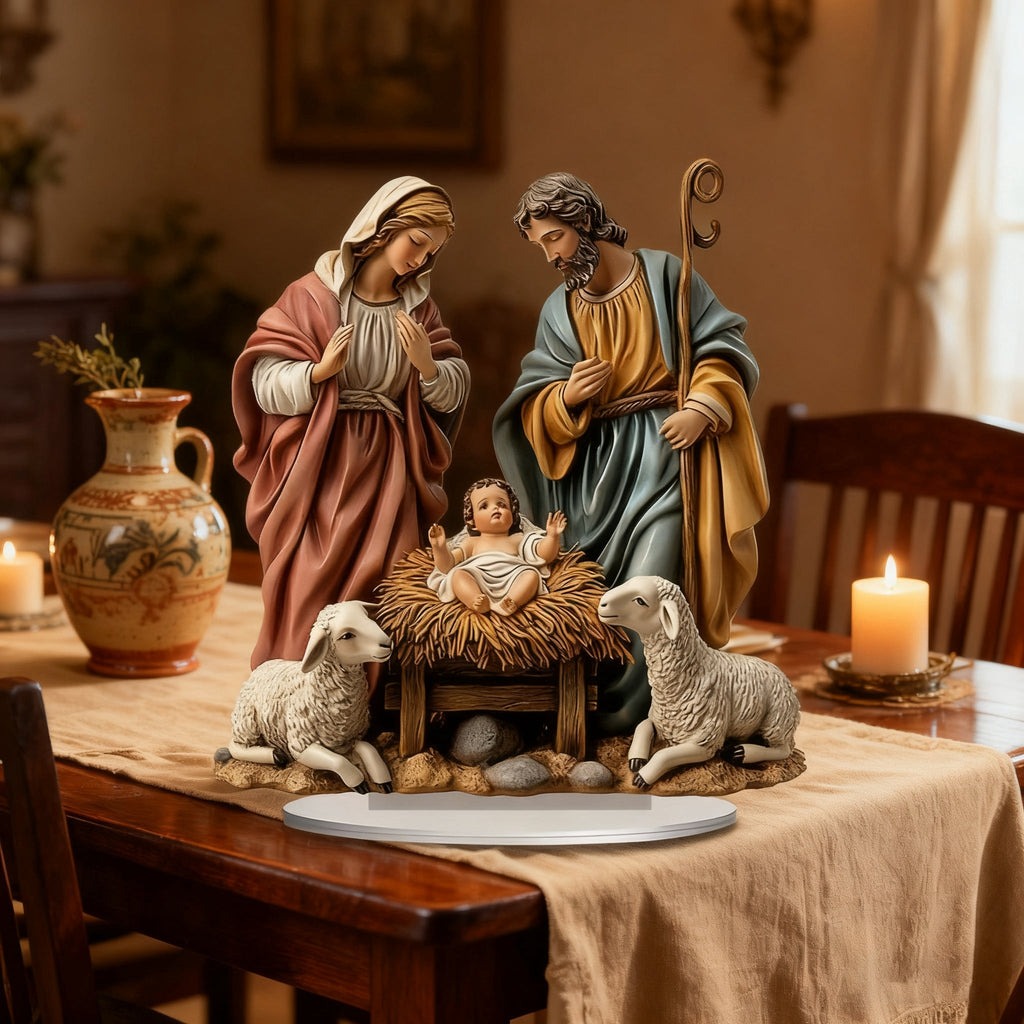 The First Christmas Natryity Acrylic Figurine: A Luminescent Reminder of God With Us ✨