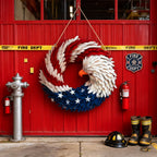 🌟 Patriotic Eagle Wooden Wreath | 4th of July Decor for Christian Homes💋