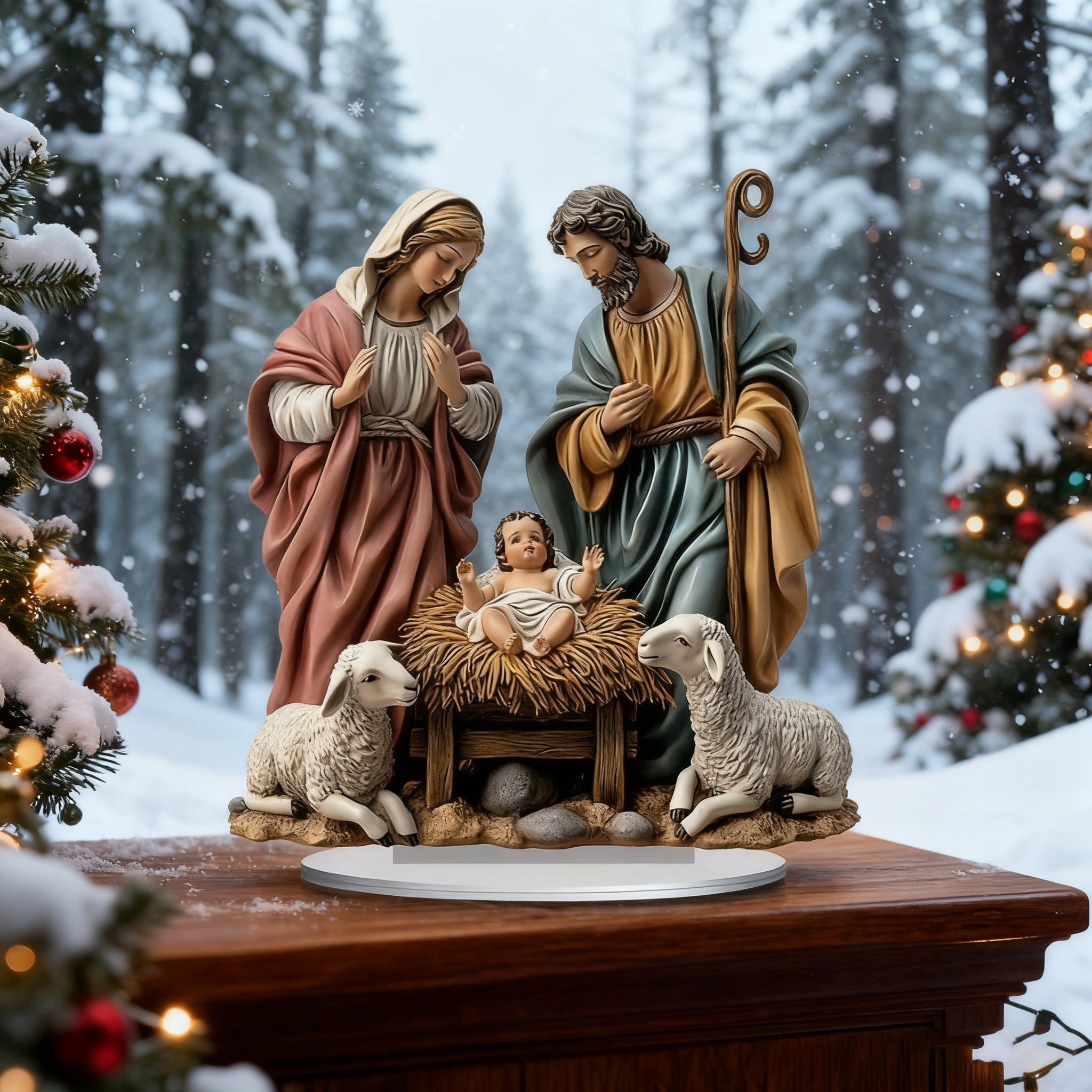 The First Christmas Natryity Acrylic Figurine: A Luminescent Reminder of God With Us ✨