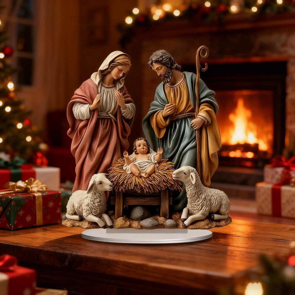 The First Christmas Natryity Acrylic Figurine: A Luminescent Reminder of God With Us ✨
