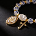 8mm Blue Floral Bead Our Lady Bracelet: Wearable Grace on Your Wrist