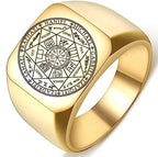 Seal of the Seven Archangels Stainless Steel Men's Trigger Finger Seal of Solomon