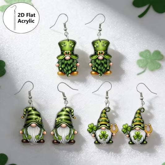 St Patricks Day Earrings | Piercing Dangle Earrings Green💋