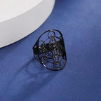 Metatron's Cube Ring Archangel Protection Women Ring Stainless Steel Jewelry