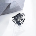 Metatron's Cube Ring Archangel Protection Women Ring Stainless Steel Jewelry