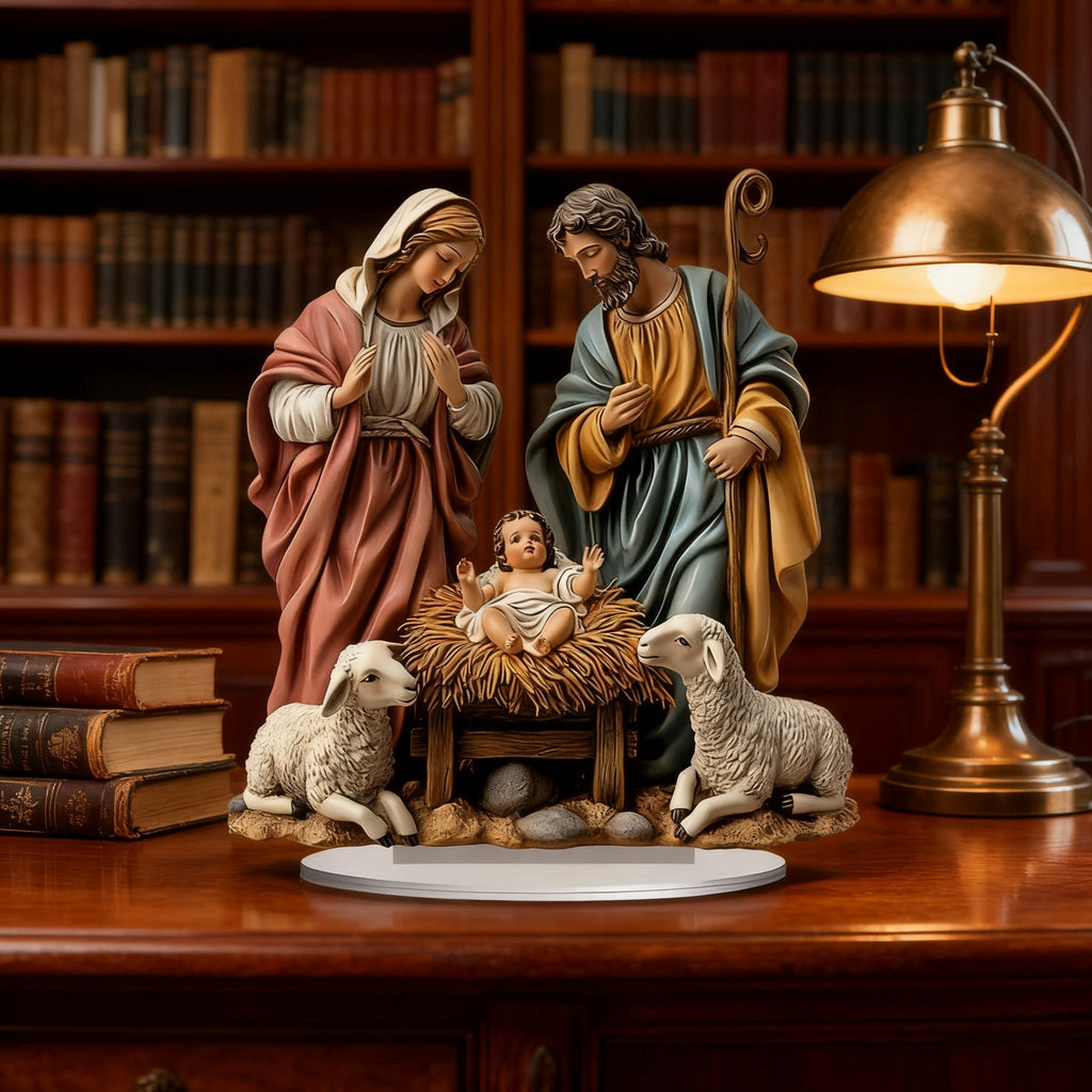 The First Christmas Natryity Acrylic Figurine: A Luminescent Reminder of God With Us ✨