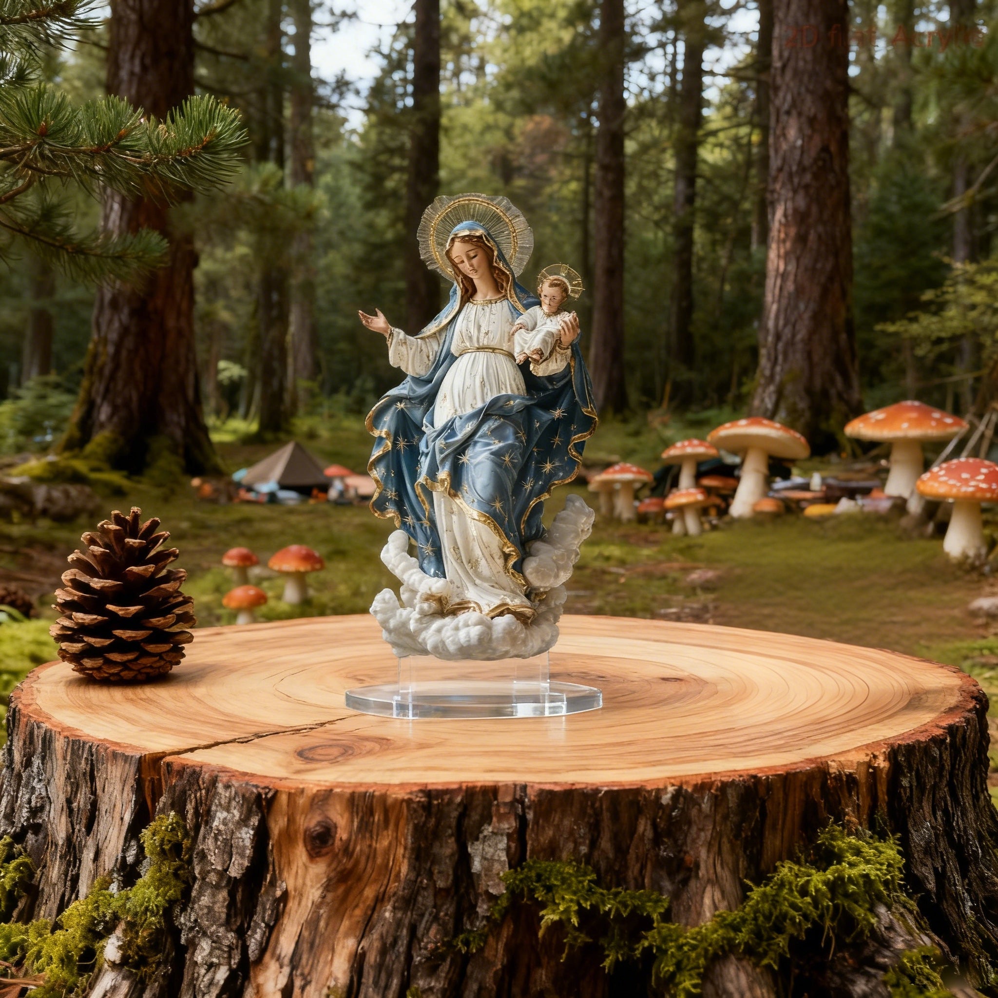 🌟 Our Lady of Grace Acrylic Desktop Statue: A Christian Symbol of Mary’s Love & Christ’s Presence