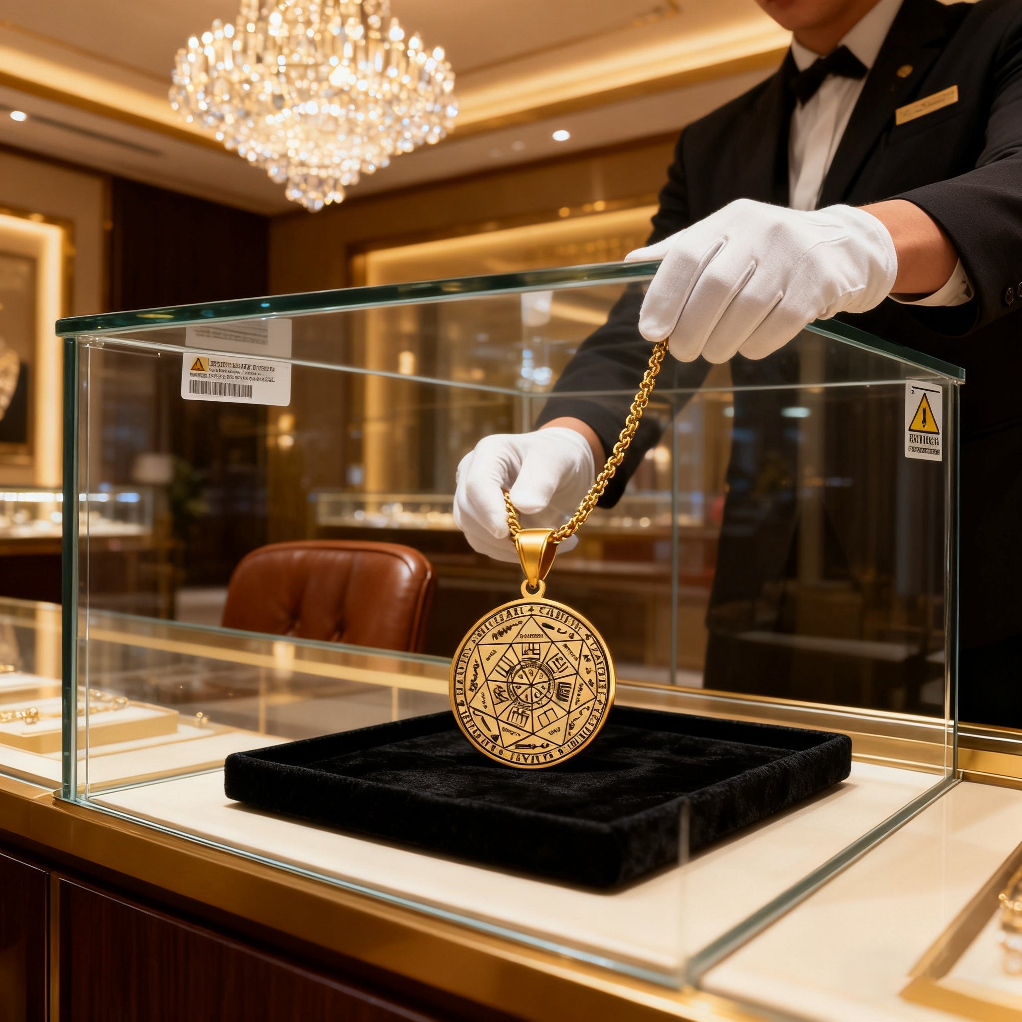 Vintage Titanium Seven Archangel's Seal Pendant - Amulet against evil eyes, curses, spells