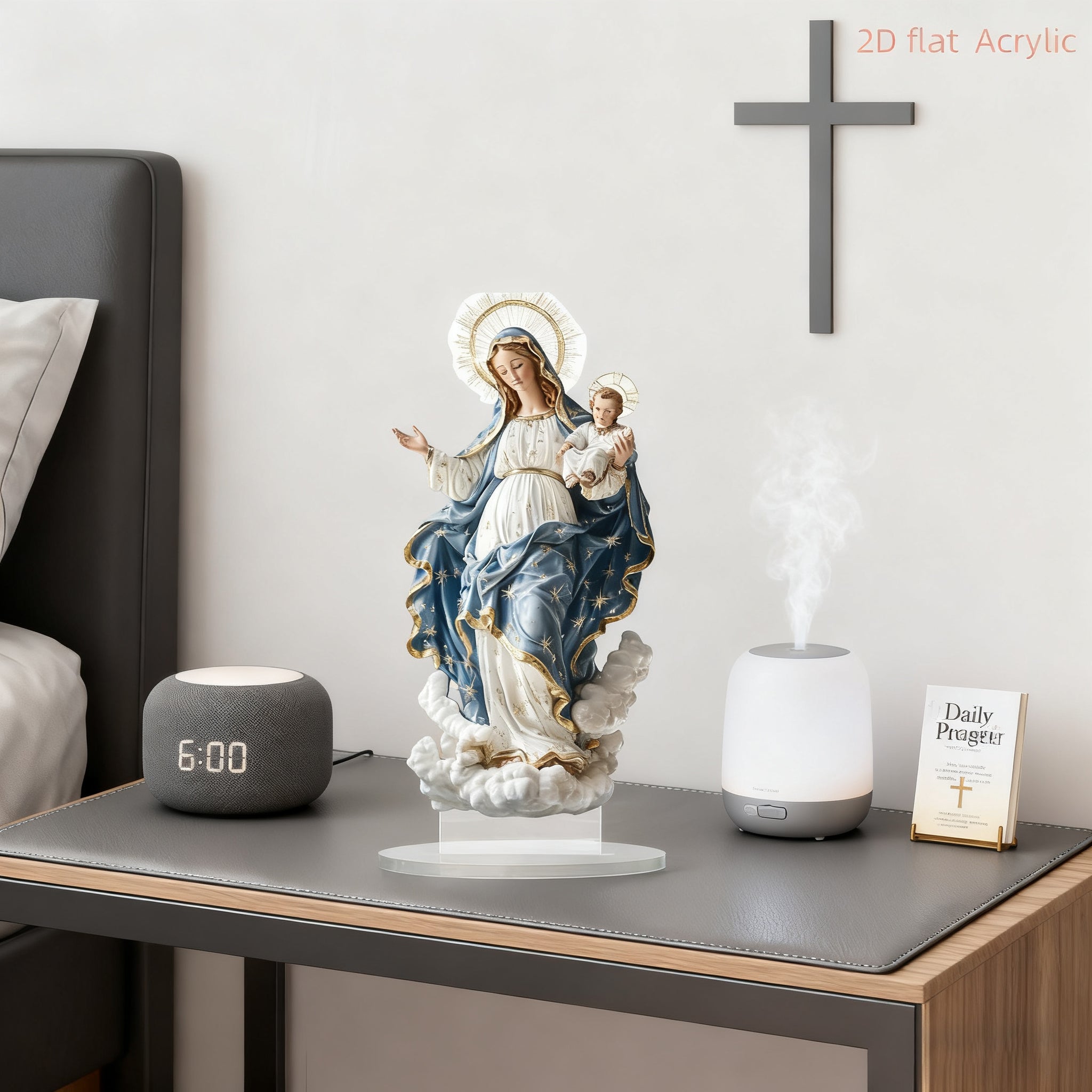 🌟 Our Lady of Grace Acrylic Desktop Statue: A Christian Symbol of Mary’s Love & Christ’s Presence