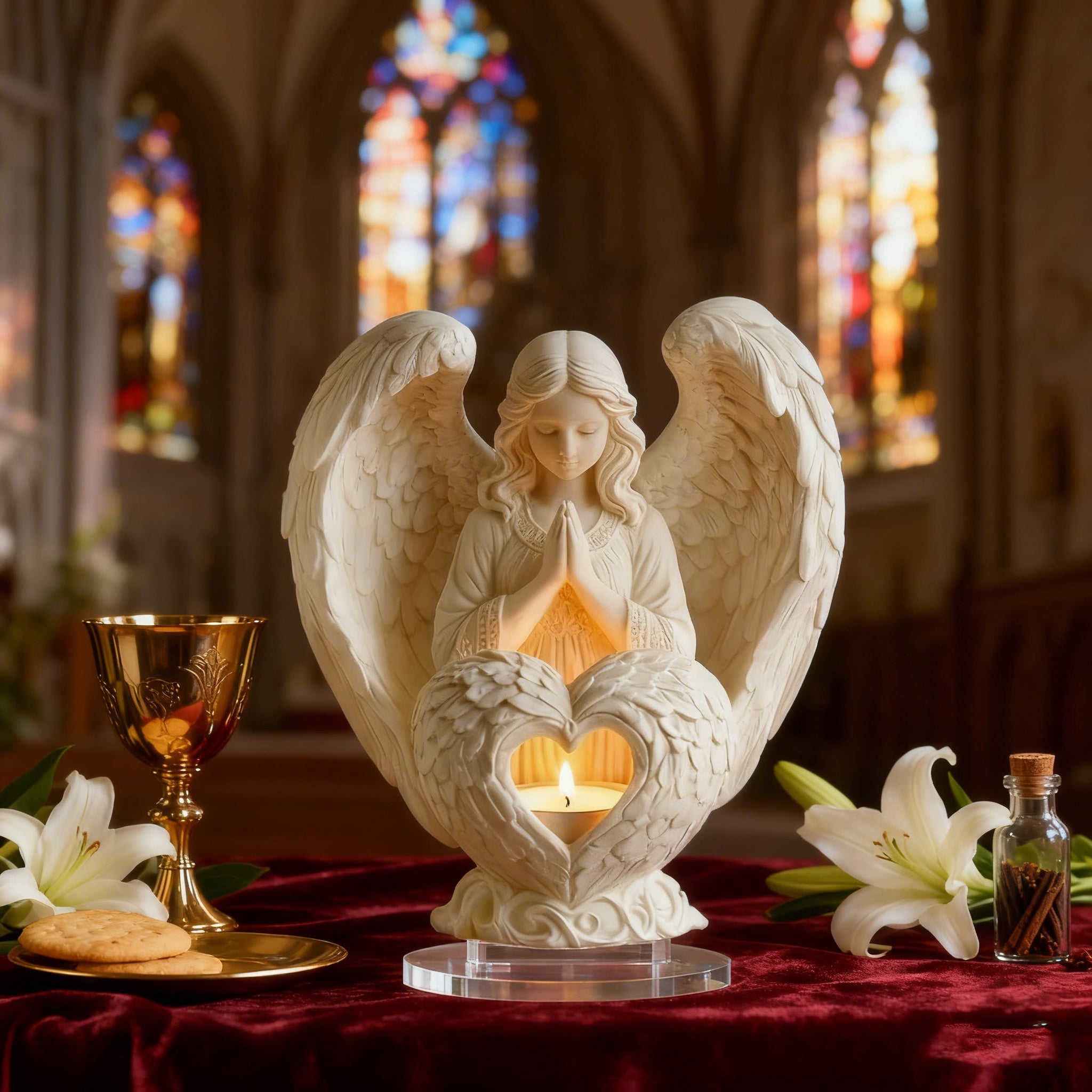 "Praying Angel" 2D Flat Acrylic Table Decor – A Glow of Peace for Your Christian Home