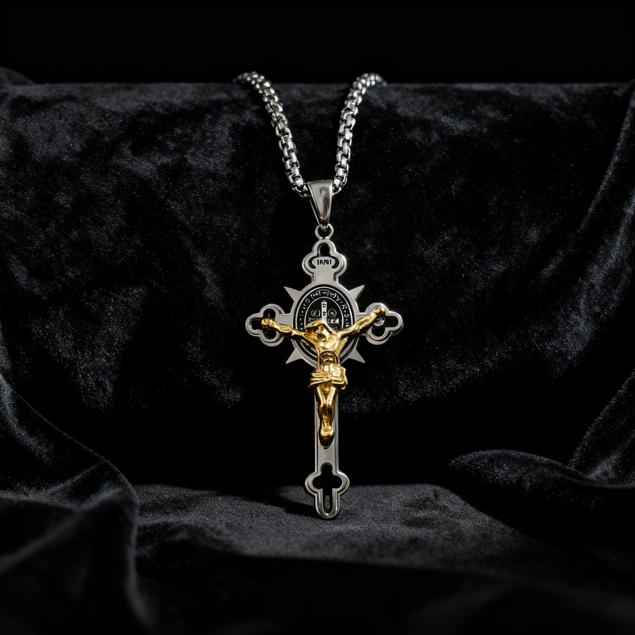 St. Benedict Exorcism Cross Necklace - Bless you and your family