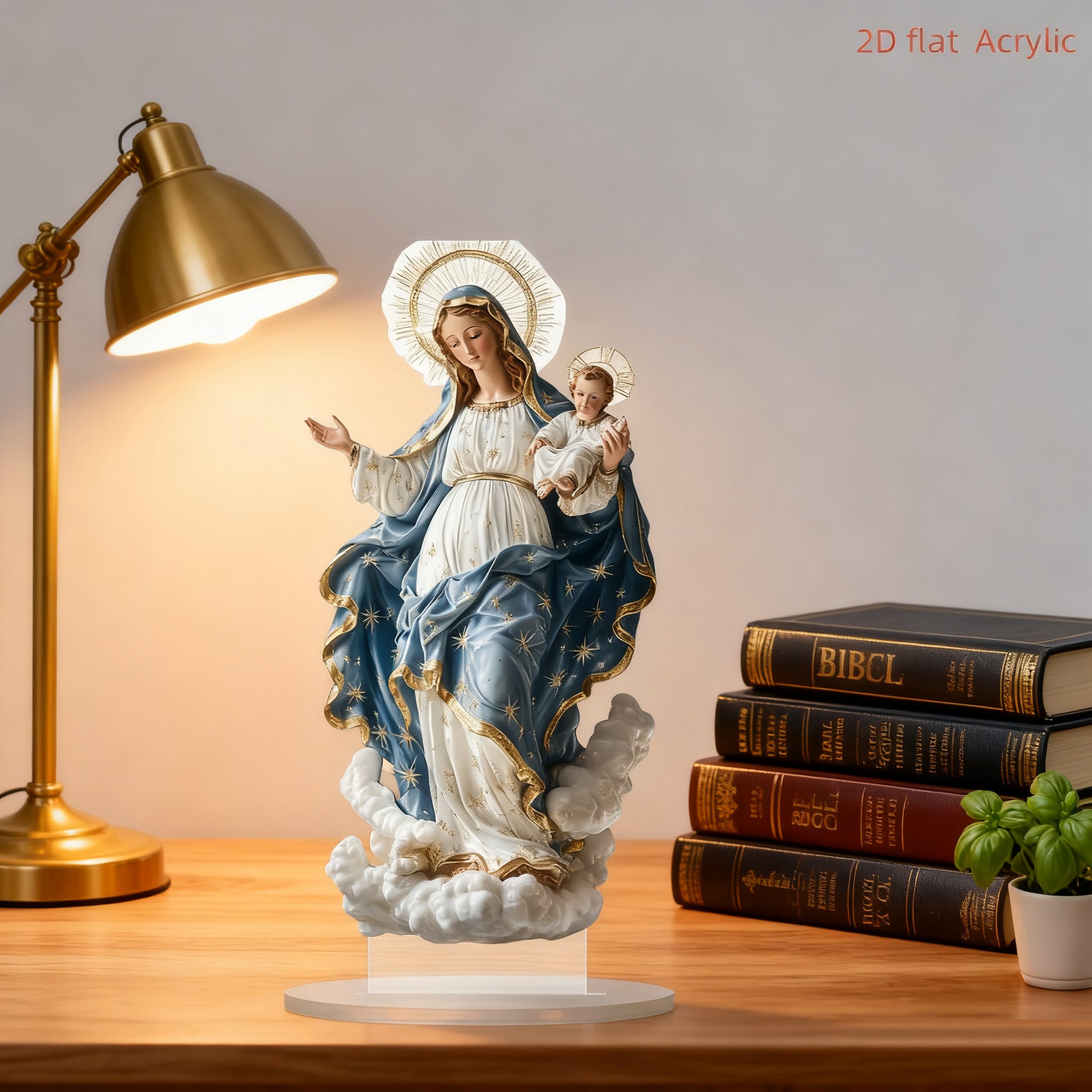 🌟 Our Lady of Grace Acrylic Desktop Statue: A Christian Symbol of Mary’s Love & Christ’s Presence