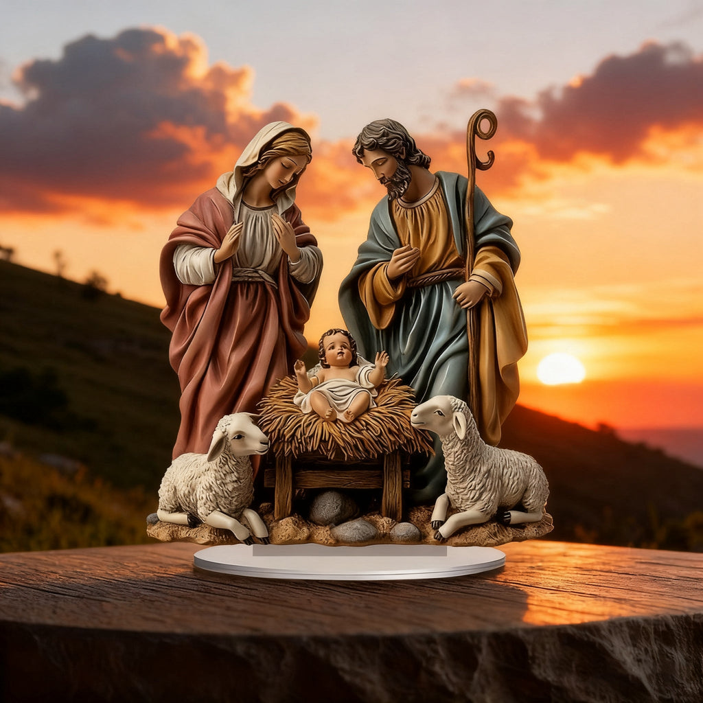 The First Christmas Natryity Acrylic Figurine: A Luminescent Reminder of God With Us ✨