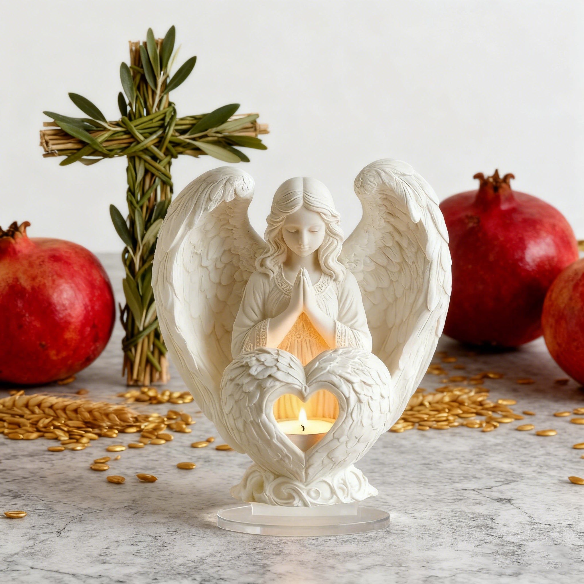 "Praying Angel" 2D Flat Acrylic Table Decor – A Glow of Peace for Your Christian Home