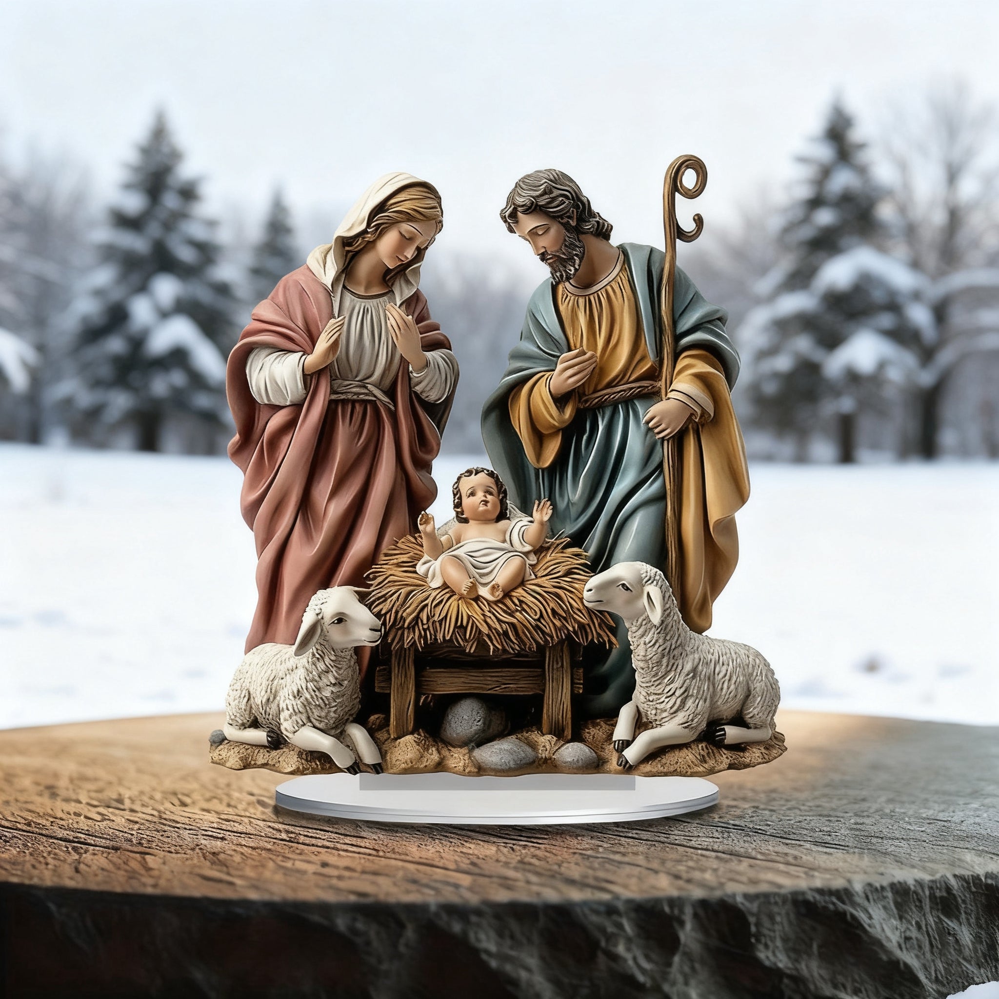 The First Christmas Natryity Acrylic Figurine: A Luminescent Reminder of God With Us ✨