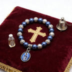 Our Lady of Mary Pendant Royal Blue Pearl Rosary Bracelet: A Wrist-Worn Reminder of Grace
