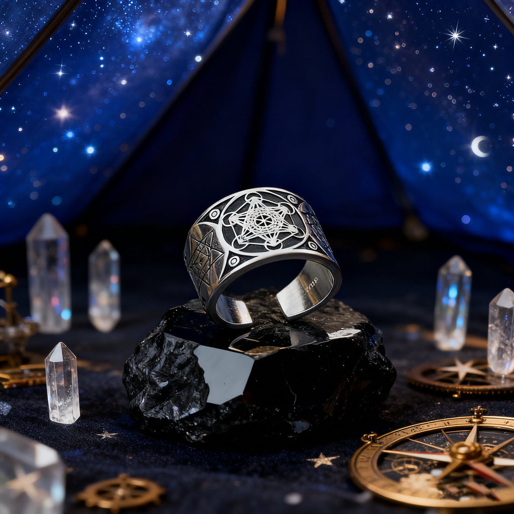 Archangel Metatron Life Angel Seal Adjustable Ring Solomon Kabbalah Amulet