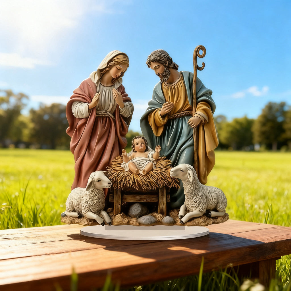 The First Christmas Natryity Acrylic Figurine: A Luminescent Reminder of God With Us ✨