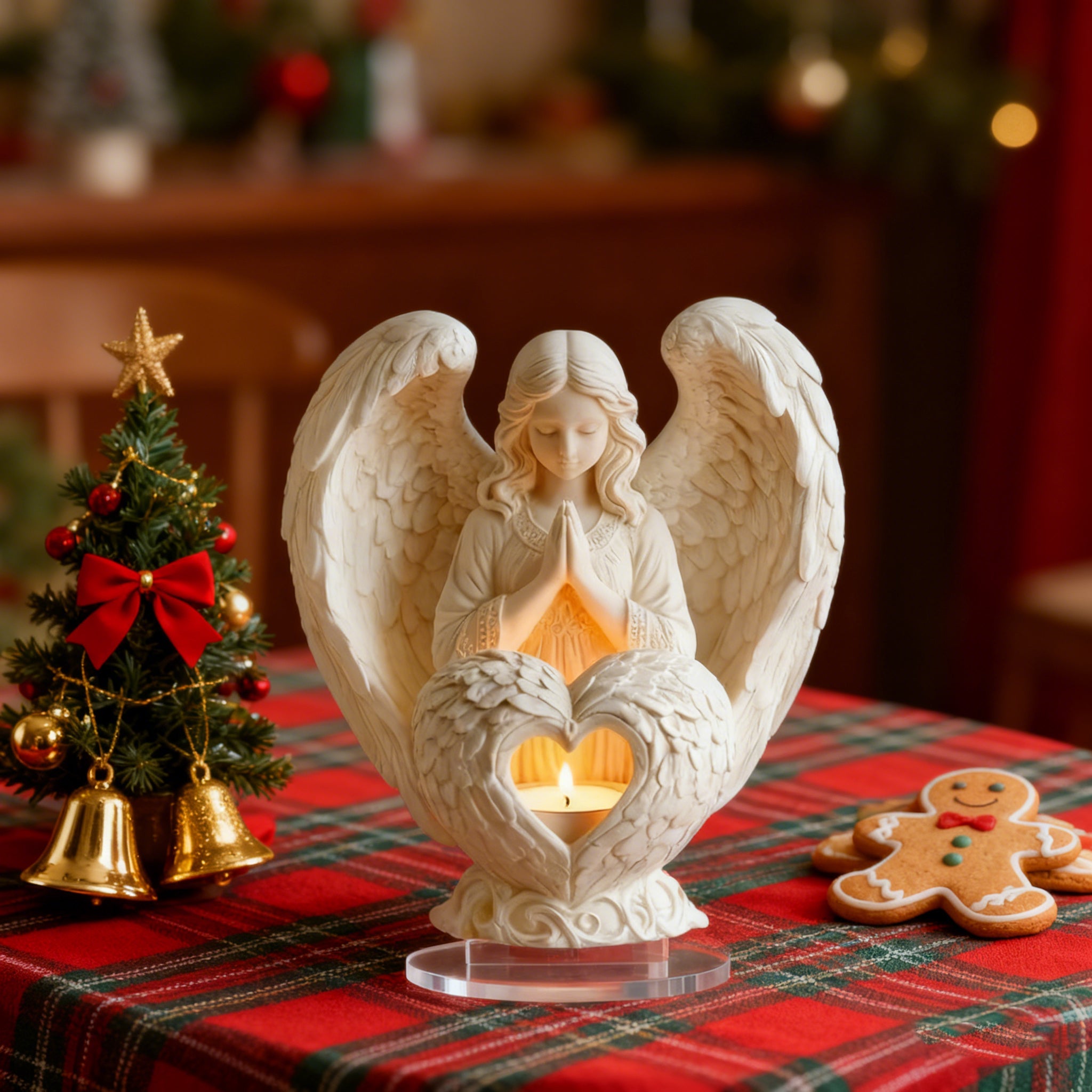 "Praying Angel" 2D Flat Acrylic Table Decor – A Glow of Peace for Your Christian Home