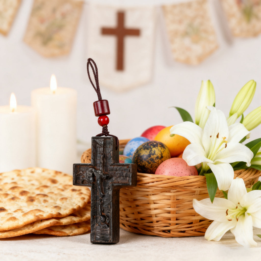 Wooden Savior Cross Necklace