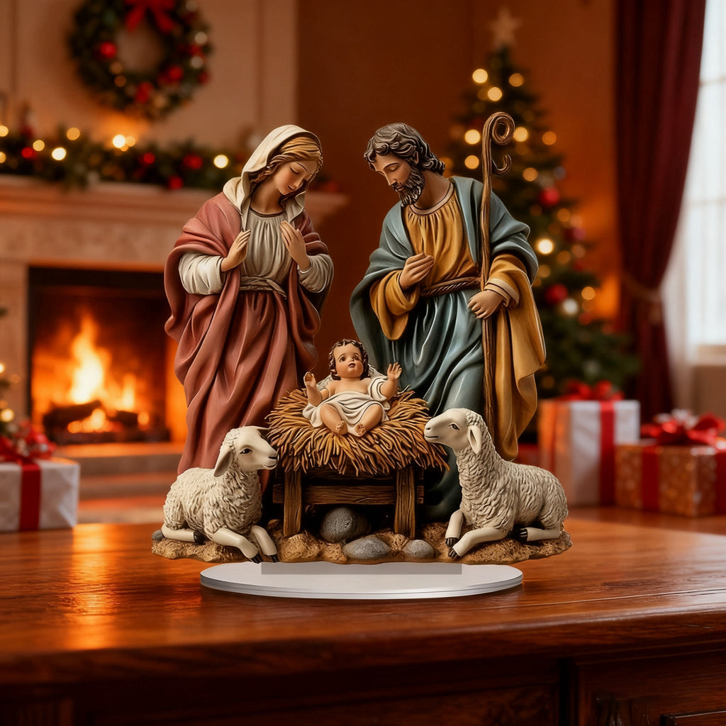 The First Christmas Natryity Acrylic Figurine: A Luminescent Reminder of God With Us ✨