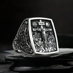 S925K Silver Handcrafted Jesus Crucifixion Scene Ring