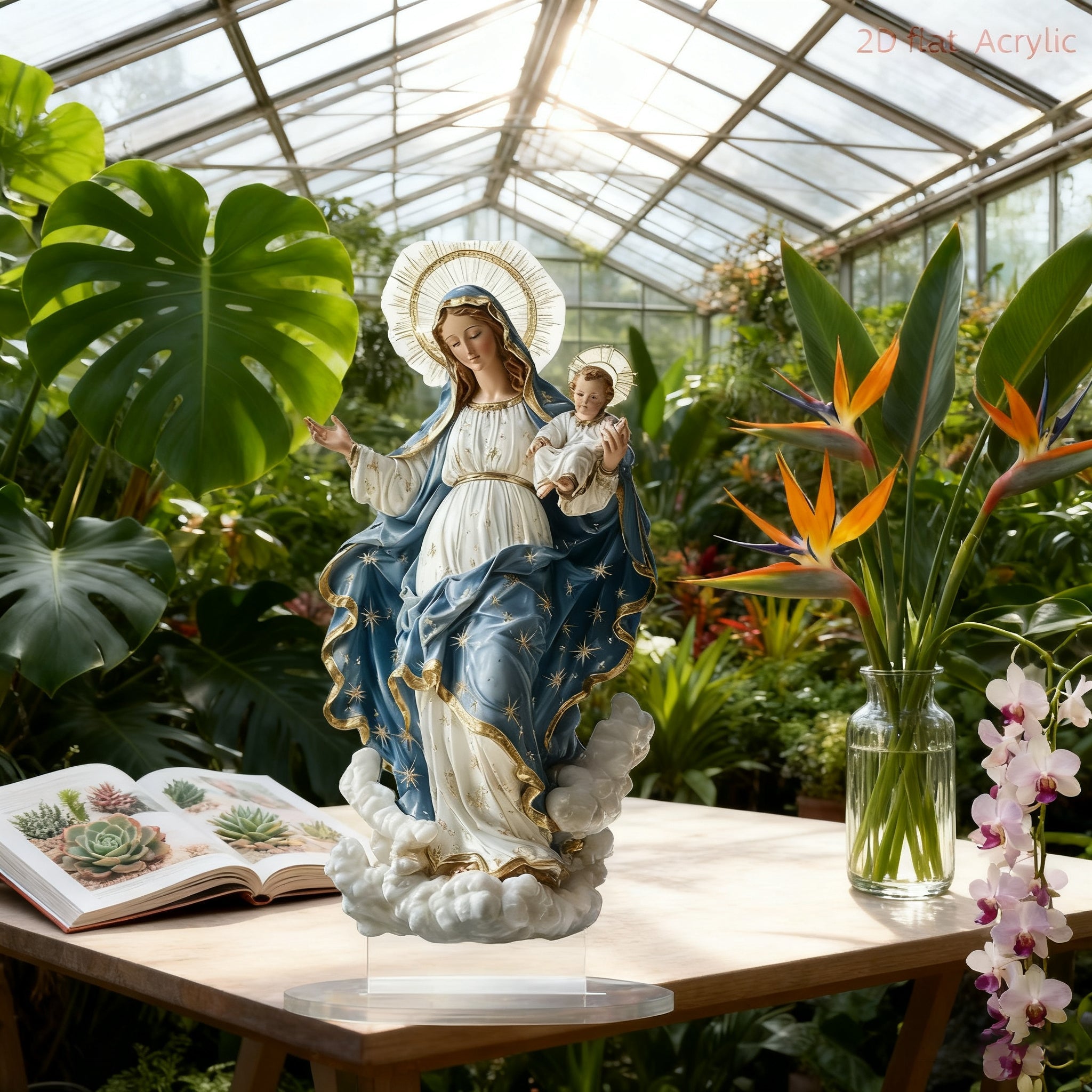 🌟 Our Lady of Grace Acrylic Desktop Statue: A Christian Symbol of Mary’s Love & Christ’s Presence