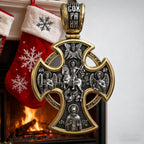 Double-sided S925k silver pendant depicting the Passion of Christ and St. George slaying the dragon.