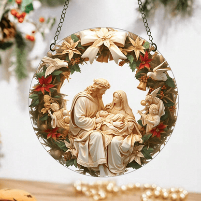 🏆Sculptural Realism Style Holy Family Christmas Parasite Hanging Ornaments