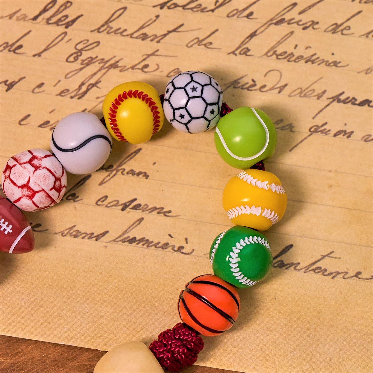 Christianartworkshop All-in-One Sports Prayer Rosary Keychain with Multi-Sport Beads: No Regrets in Every Game