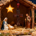 Wooden Savior Cross Necklace