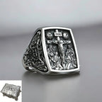 S925K Silver Handcrafted Jesus Crucifixion Scene Ring