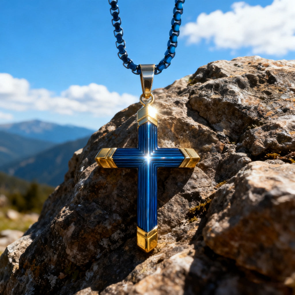 Titanium Steel 18K Gold Cross Necklace | A Christian Emblem of Faith and a Fashion Statement