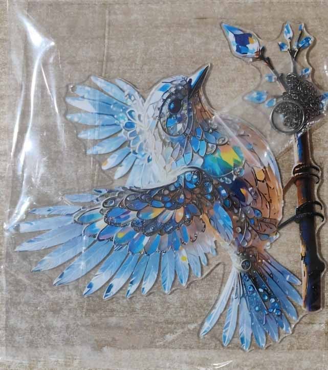 🐦✨Acrylic Sky Bluebird 2D Stained Art Ornament (8 inches)