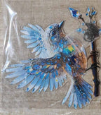 🐦✨Acrylic Sky Bluebird 2D Stained Art Ornament (8 inches)