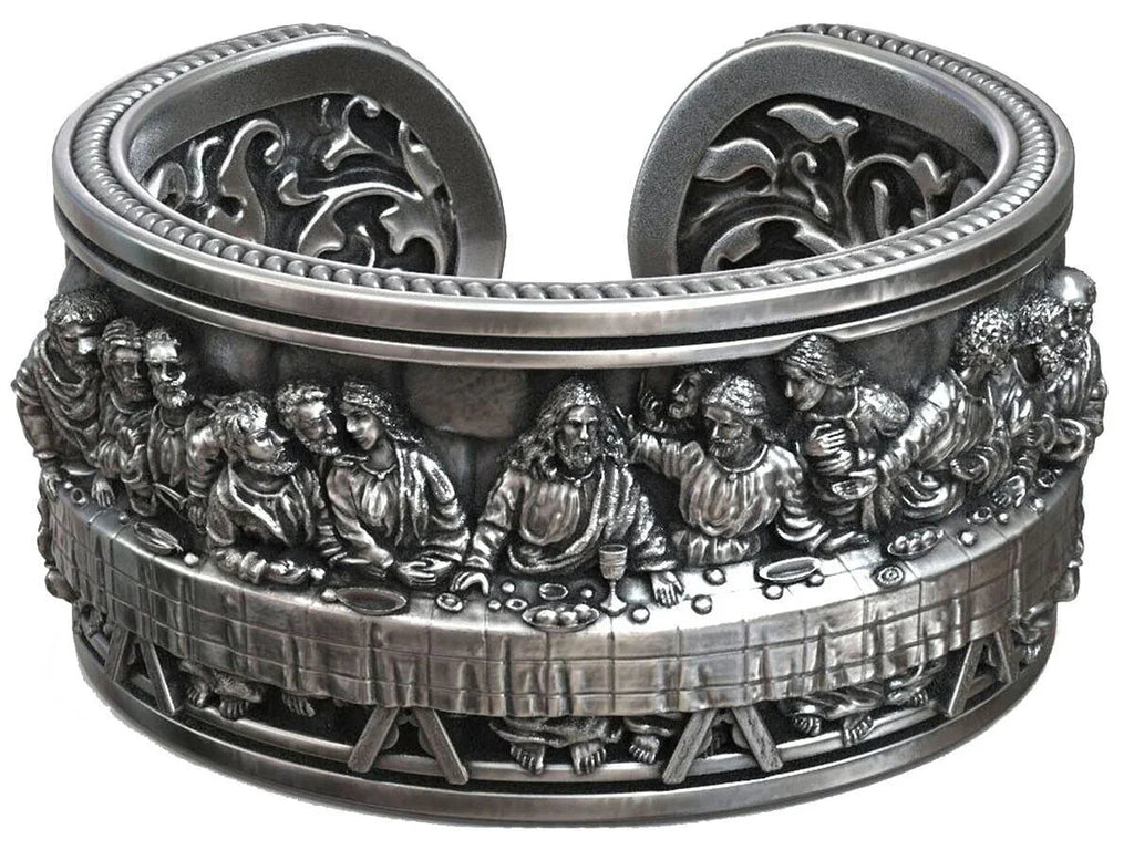 The Last Supper 925K Sterling Silver Open End Adjustable Ring