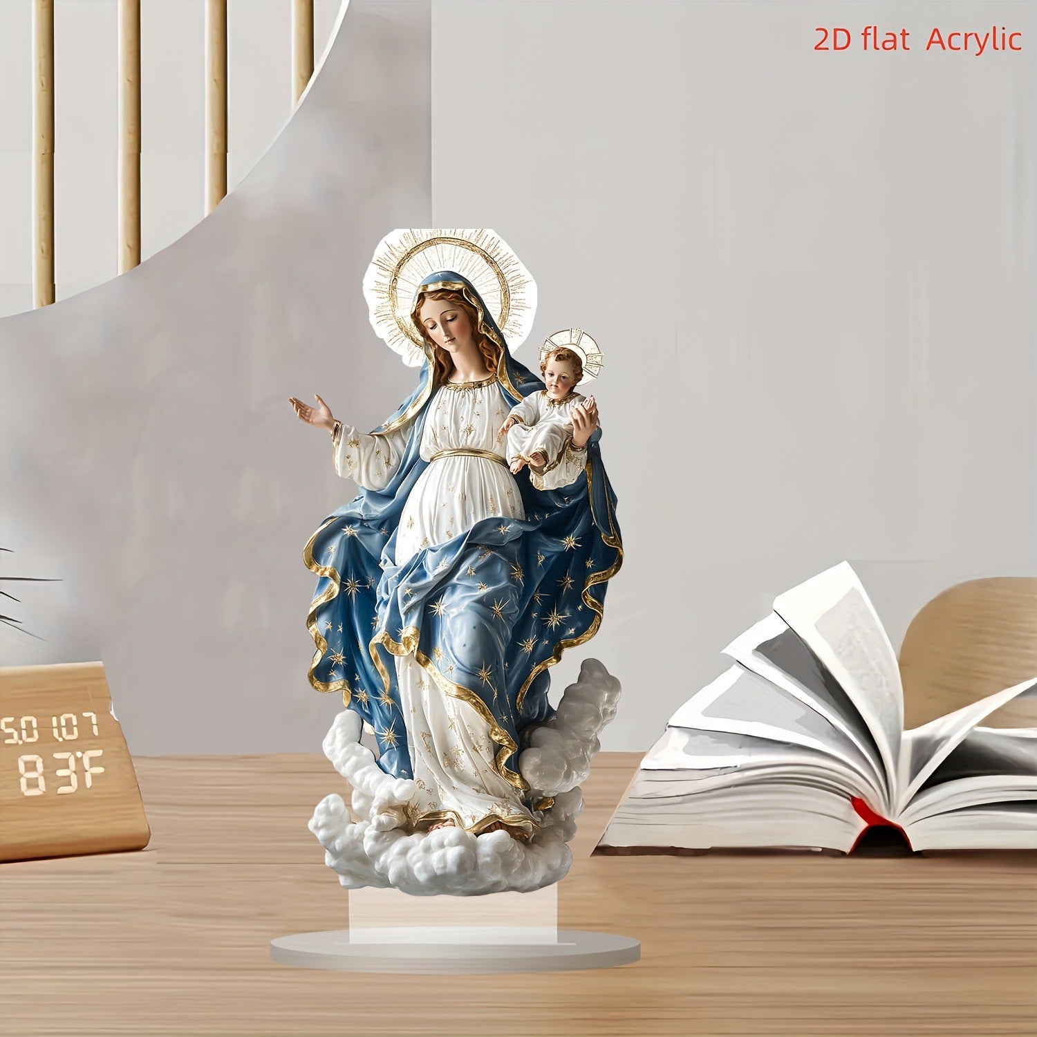 🌟 Our Lady of Grace Acrylic Desktop Statue: A Christian Symbol of Mary’s Love & Christ’s Presence