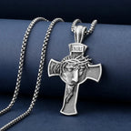 Sterling Pewter/S925K Silver Jesus Cross Necklace