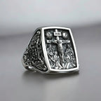S925K Silver Handcrafted Jesus Crucifixion Scene Ring