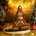 Illuminated Christmas Tree Nativity Scene Ornament with Reindeer